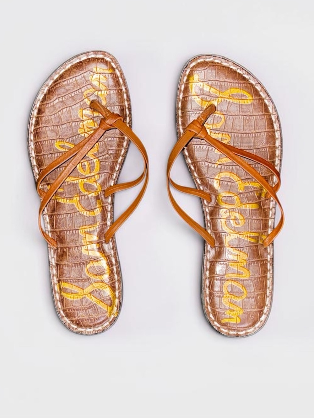 Sam Edelman Gerianne Leather Flip Flop Sandals Brown Women’s US 5 EU 35 GUC - Picture 4 of 7